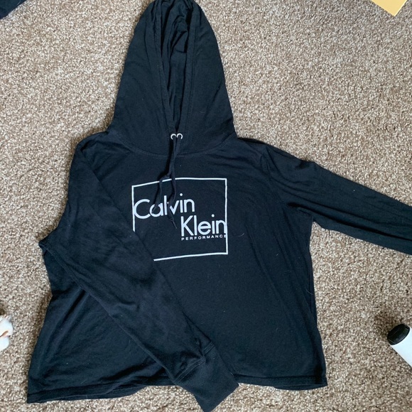 Calvin Klein black cropped hoodie! - Picture 1 of 2